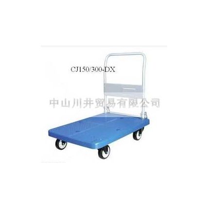 塑料平板車CJ150-DX手推車倉(cāng)庫(kù)車間拉貨拖車萬(wàn)向輪移動(dòng)靜音